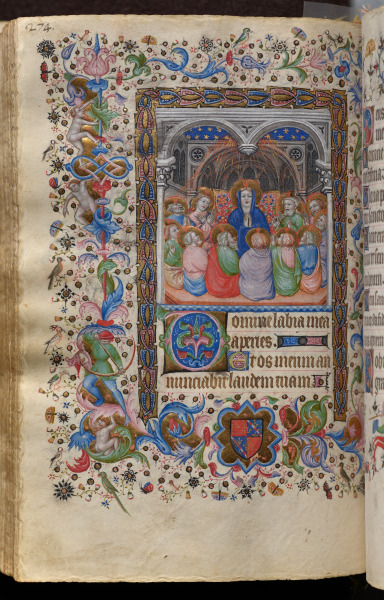 Hours of Charles the Noble, King of Navarre (1361-1425): fol. 137v, Pentecost