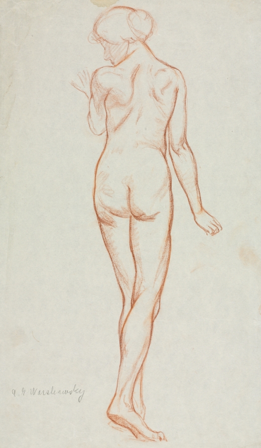 Study - Female Nude Standing, Abel George Warshawsky, 1900–1923