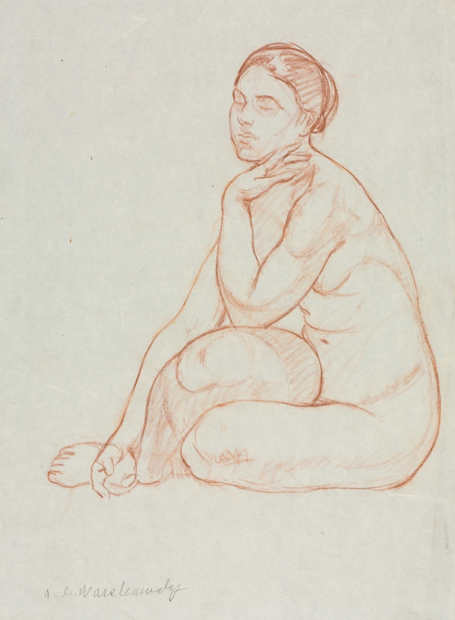 Study - Female Nude Seated, Abel George Warshawsky, 1900–1923