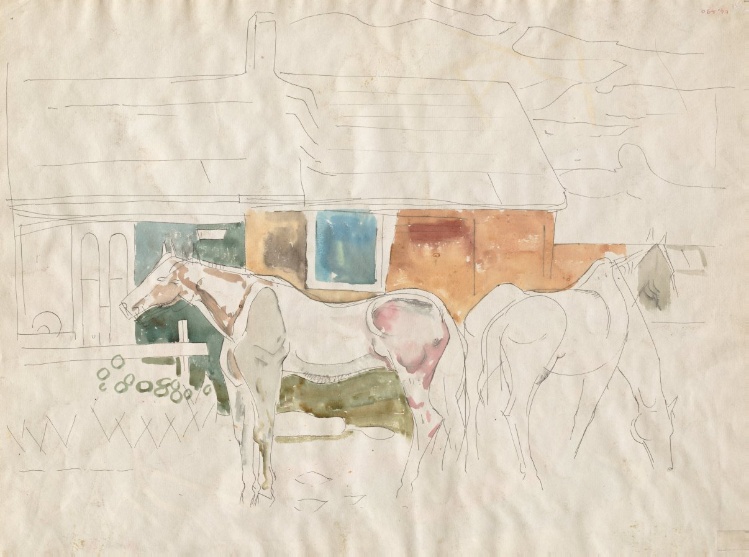 Two Horses (verso)