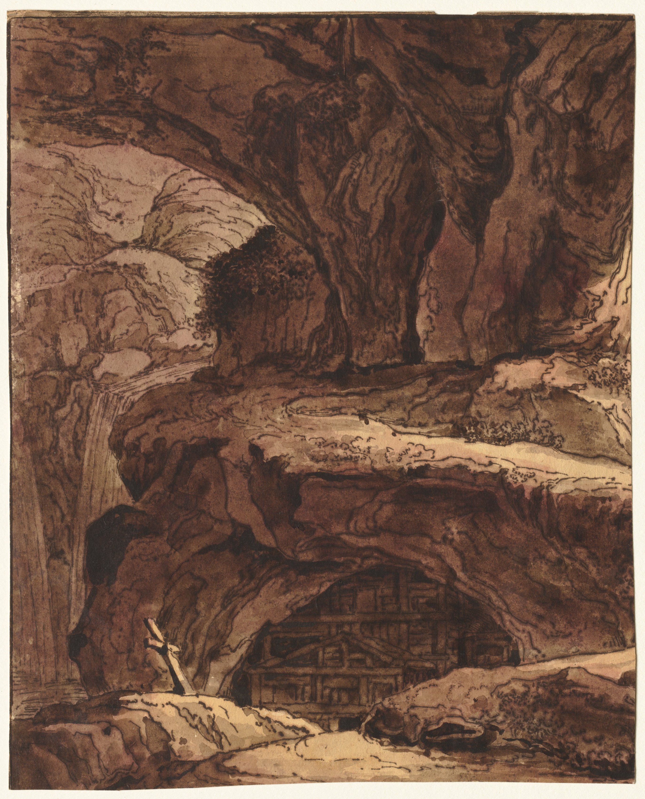 Rocky Landscape with a Cave Chapel