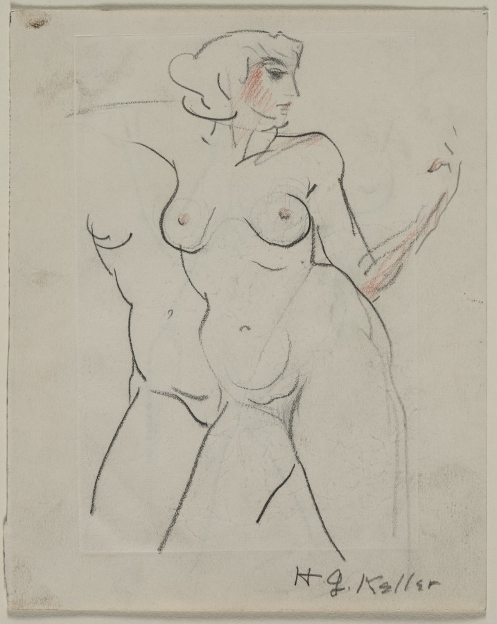 Sketch of Two Nudes (recto), Henry Keller, c. 1891–1949
