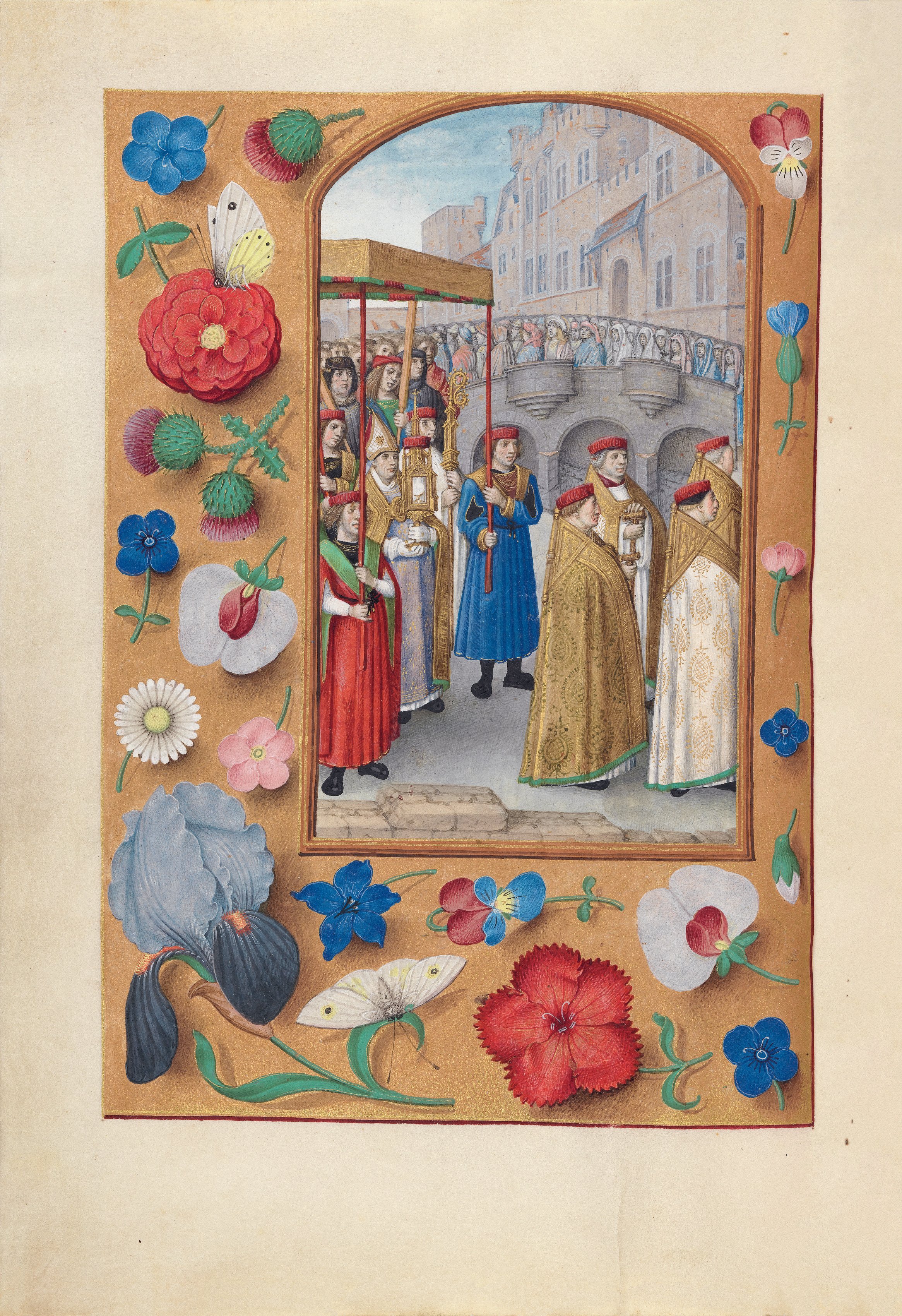 Hours of Queen Isabella the Catholic, Queen of Spain:  Fol. 43v, Procession of the Sacrament