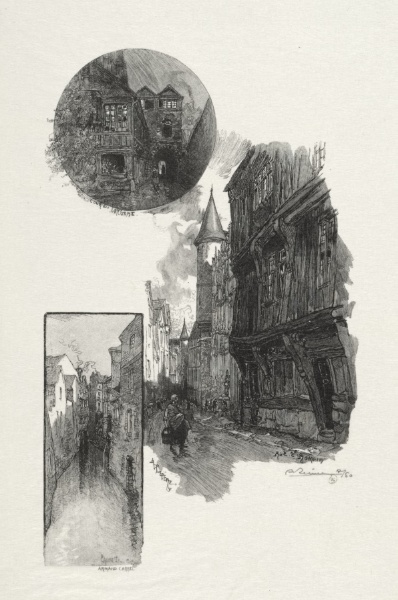 Rouen Illustré:  Cour de L'Albane; Rue Saint Romain; L'aubette Rue Armand - Carrel