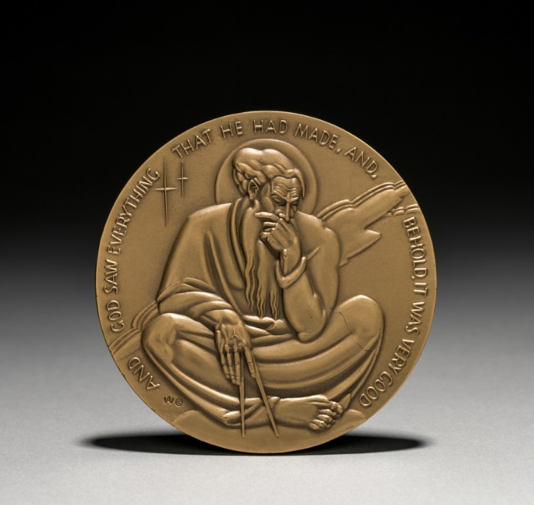 Medal: In the Beginning God Created the Heaven and the Earth (reverse)