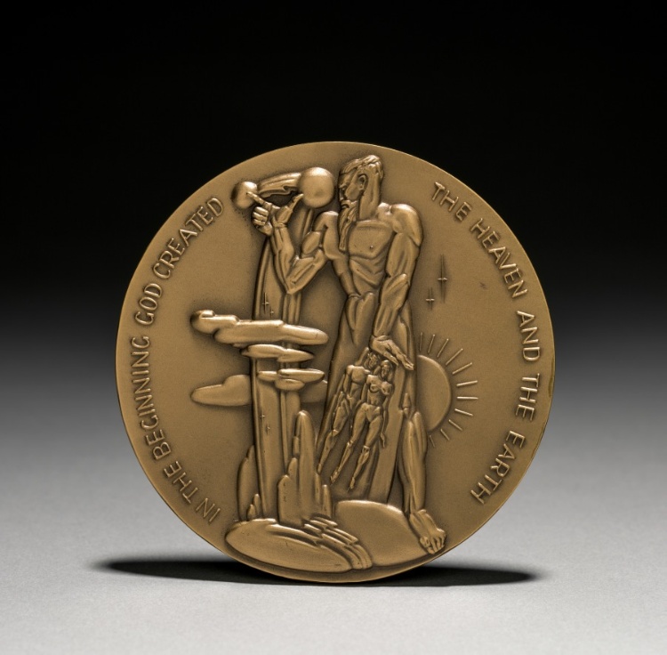 Medal: In the Beginning God Created the Heaven and the Earth (obverse)