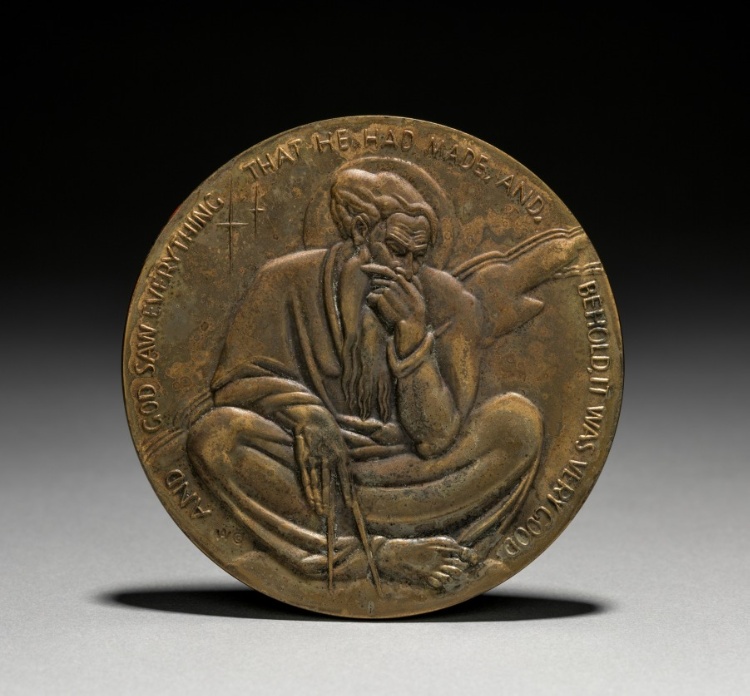 Medal: In the Beginning God Created the Heaven and the Earth (reverse)