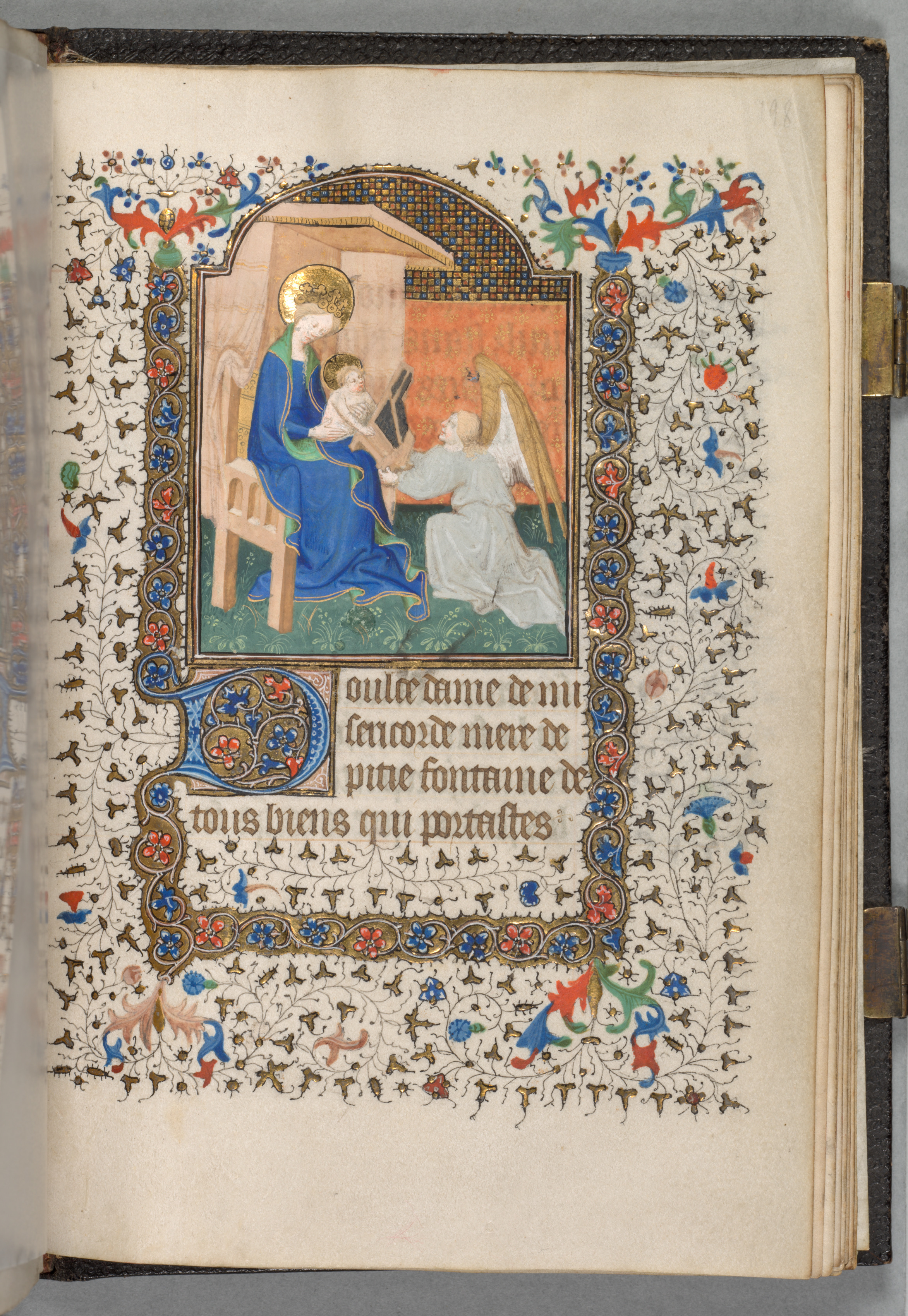 Book of Hours (Use of Paris): Fol. 198r, Madonna and Child with Angel