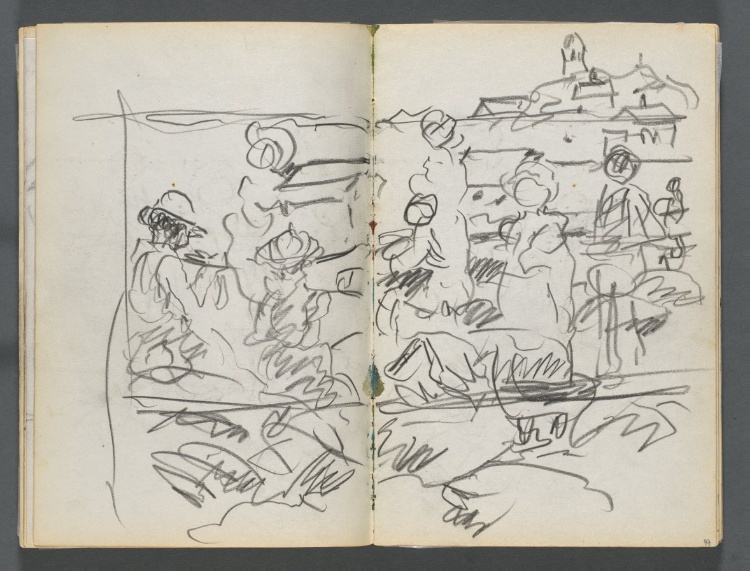 Sketchbook, The Dells, N° 127, page 098 & 99: Figures in a Landscape