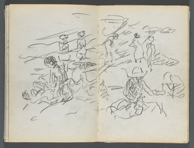 Sketchbook, The Dells, N° 127, page 100 & 101: Figures on a Beach