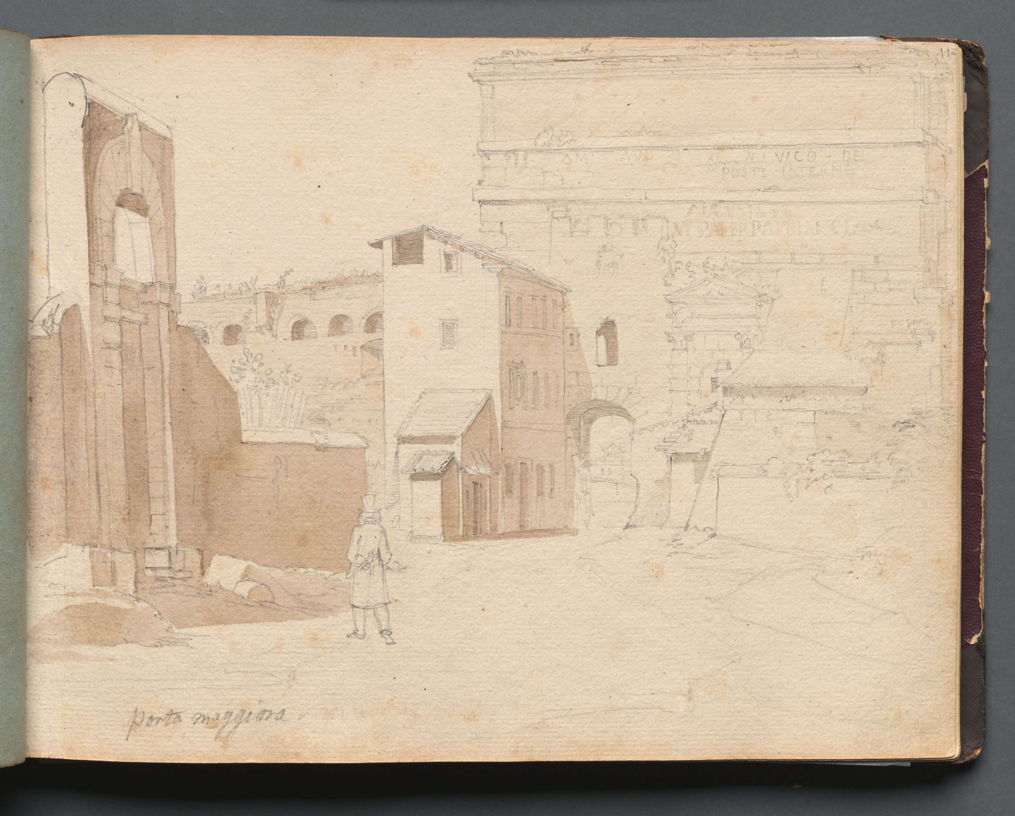 Album with Views of Rome and Surroundings, Landscape Studies, page 11a: "Porta Maggiore"