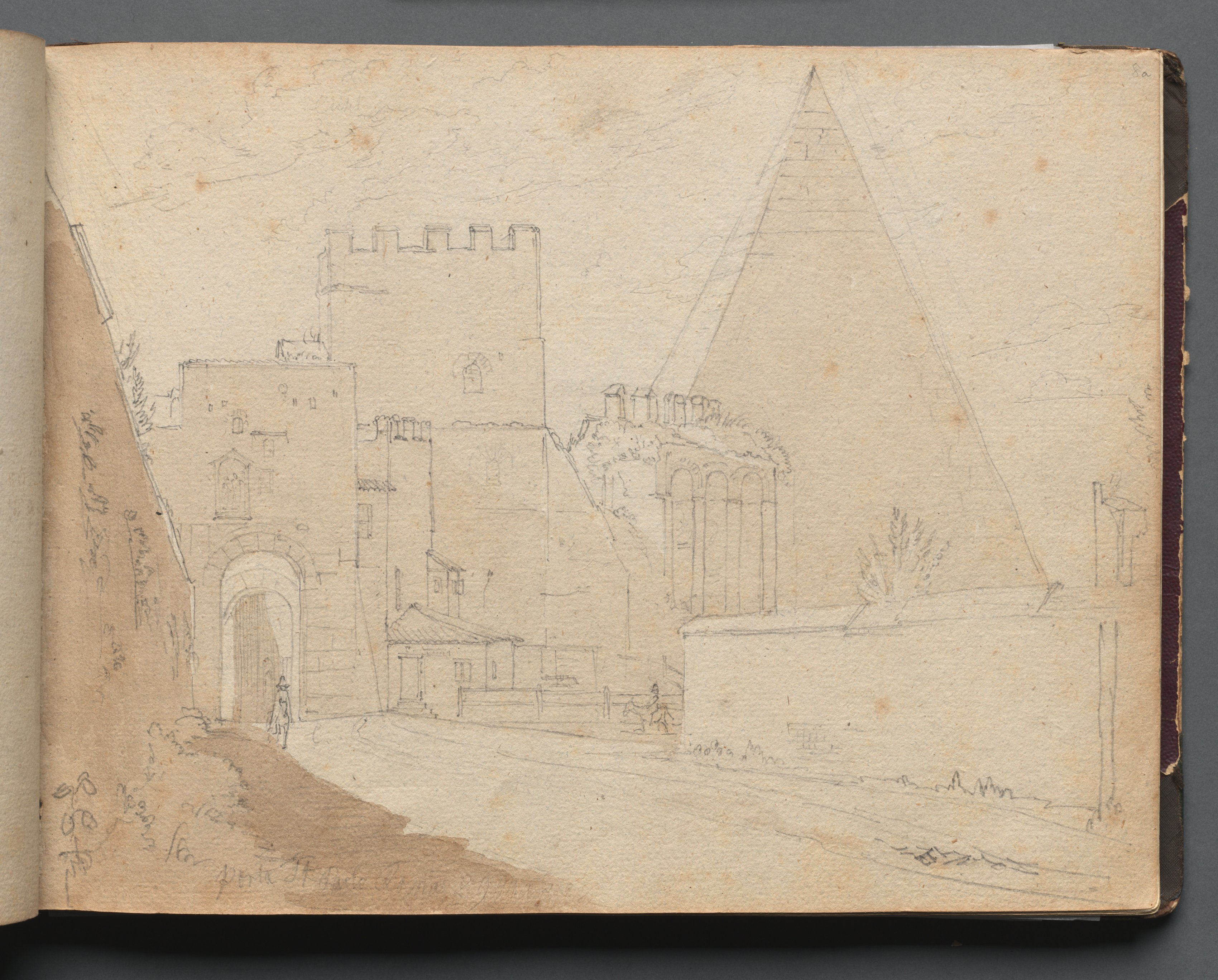 Album with Views of Rome and Surroundings, Landscape Studies, page 08a: "Porta St. Paolo"