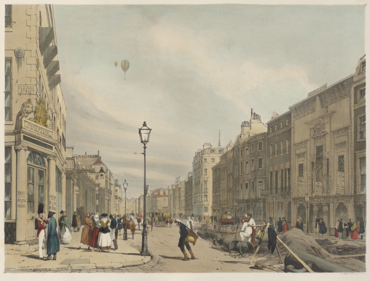London As It Is:  Piccadilly, looking Eastward towards the City