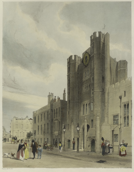 London As It Is:  North Front to St. James's Palace, from Cleveland Row