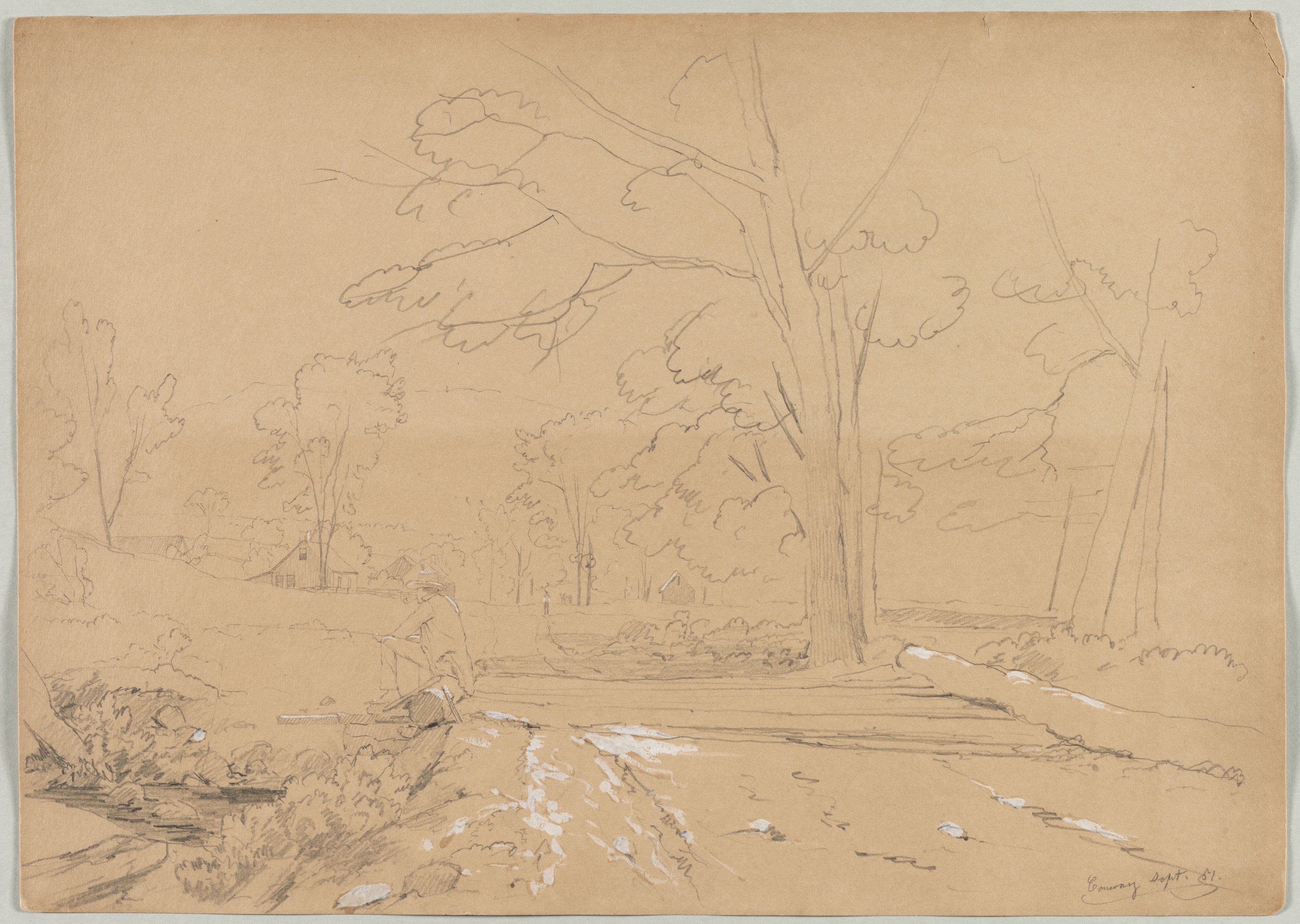Landscape with Man Fishing, Conway, New Hampshire