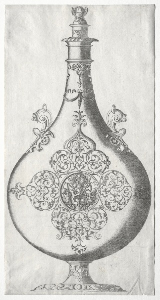 Pear-shaped Bottle with Trophy of Arms