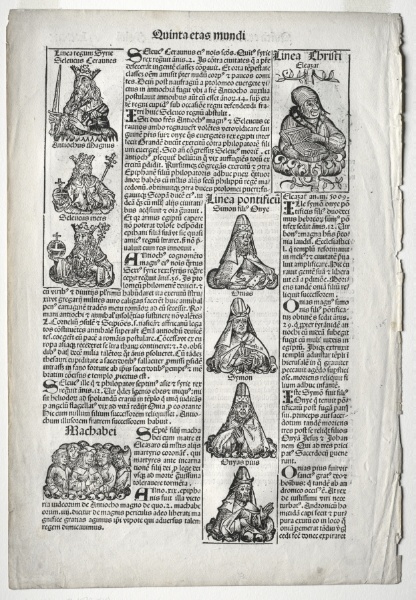 Genealogical Page; published in the Nuremberg Chronicle by Hartmann Schedel 