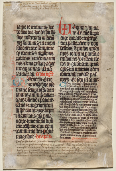 Leaf from a Missal: Text (verso)