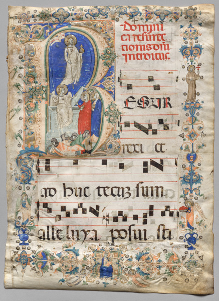 Leaf from a Gradual: Historiated Initial R: The Resurrection (recto)