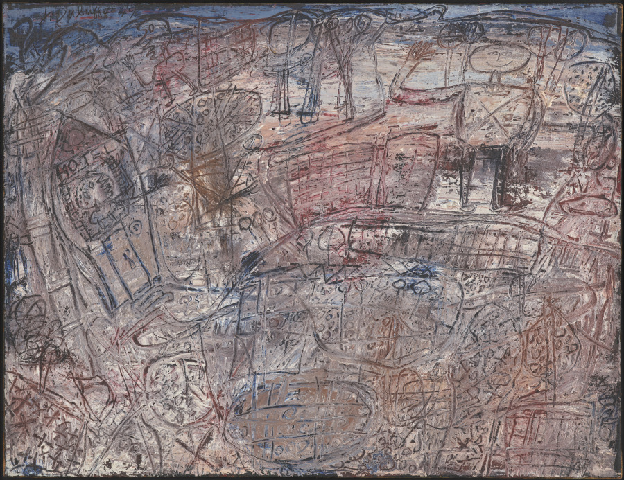 Landscape with a Walker Greeting the Public, Jean Dubuffet, 1949