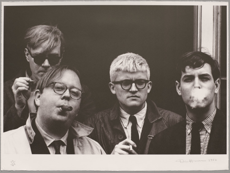 The Geldzahler Portfolio:  Andy Warhol, David Hockney, Henry Geldzahler and Jeff Goodman for "Out of the '60s."