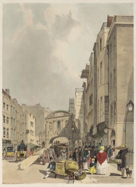London As It Is:  Temple Bar, from the Strand
