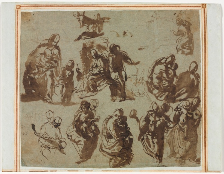 Various Sketches of the Madonna and Child (recto)