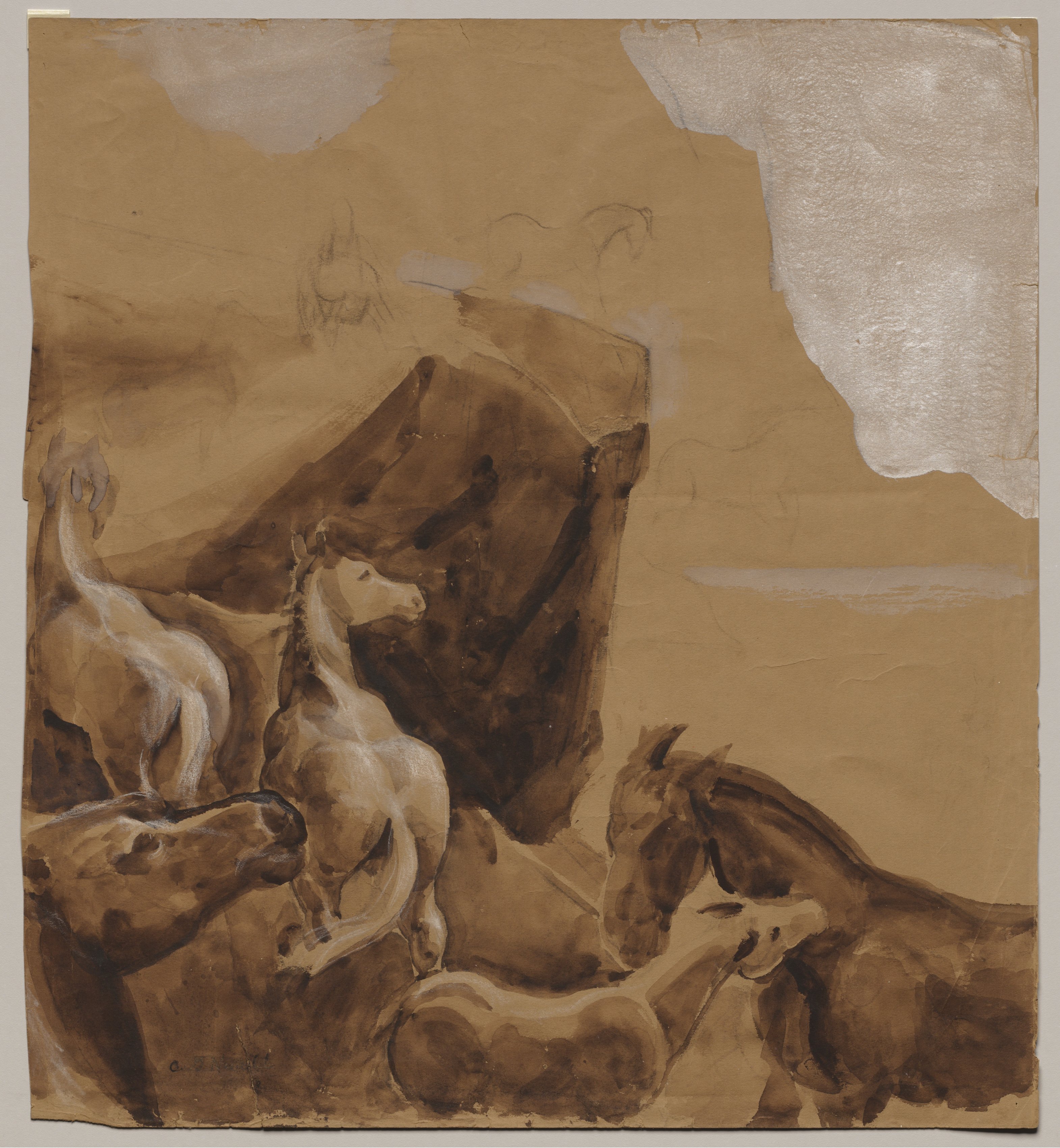 Horses on a Cliff