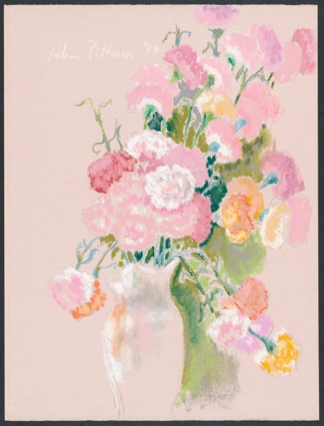 Carnations in a White Pitcher