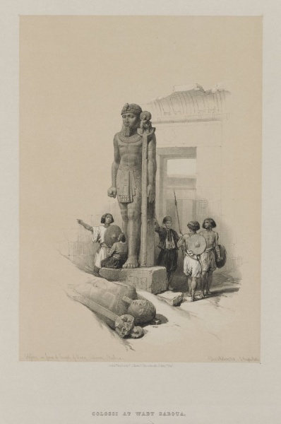 Egypt and Nubia, Volume II: Colossus in Front of the Temple at Wady Saboua, Nubia