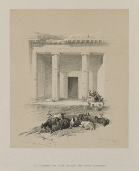 Egypt and Nubia, Volume I: Entrance to the Caves of Beni-Hasan