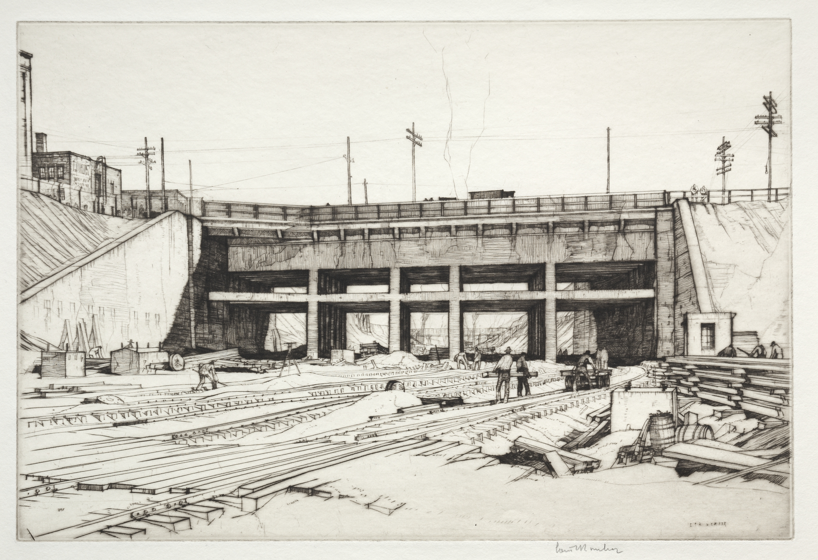 Railroad Construction, Cleveland:  Independence Road Bridge, January, 1930