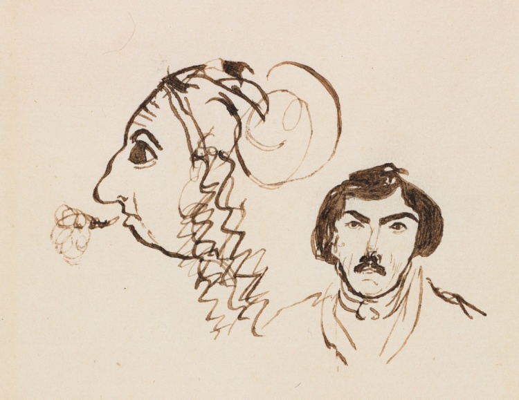 Self-Portrait with Portrait of Delacroix
