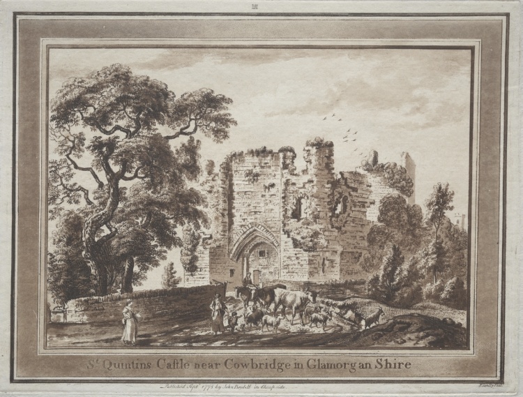 Twelve Views in South Wales:  St. Quintin's Castle near Cowbridge in Glamorganshire