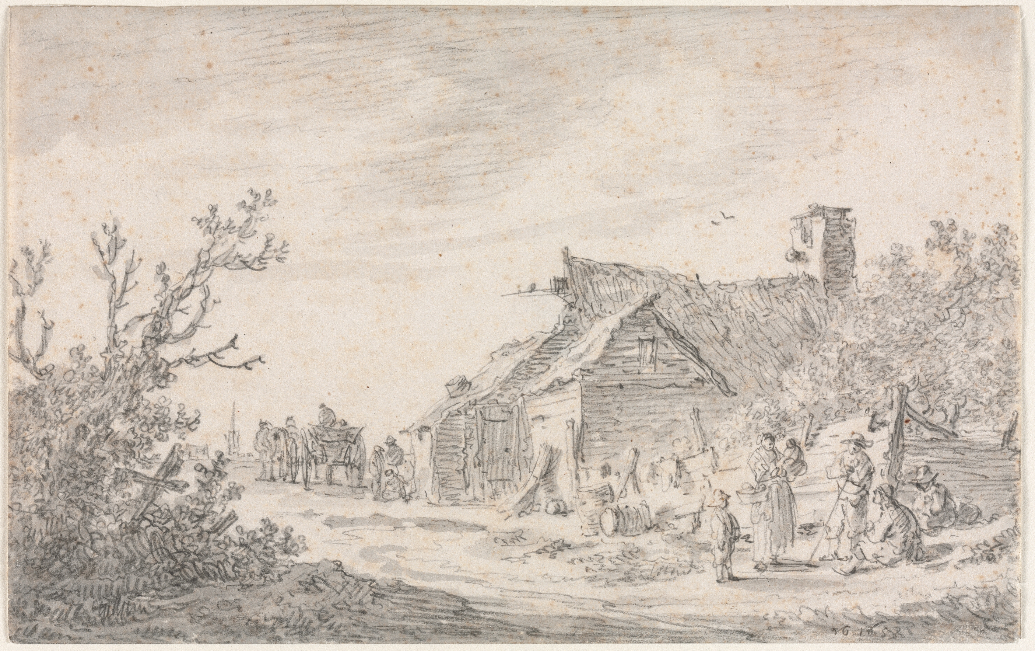 Landscape with a Cottage and Figures