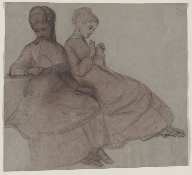 Two Young Women Seated