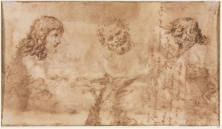 Three Heads and Other Sketches (verso)