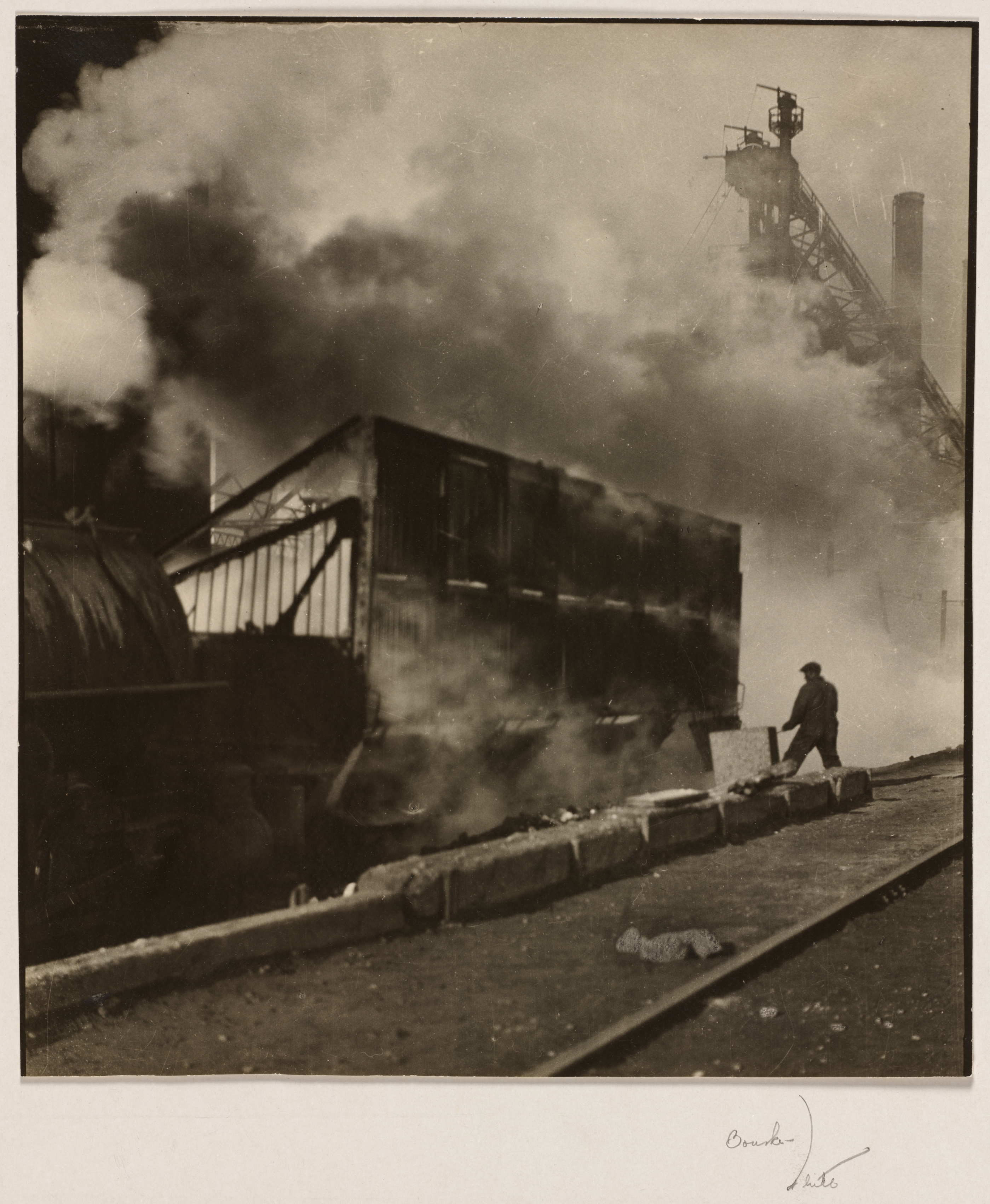 Untitled (Industrial Scene with Worker, Otis Steel Co., Cleveland)