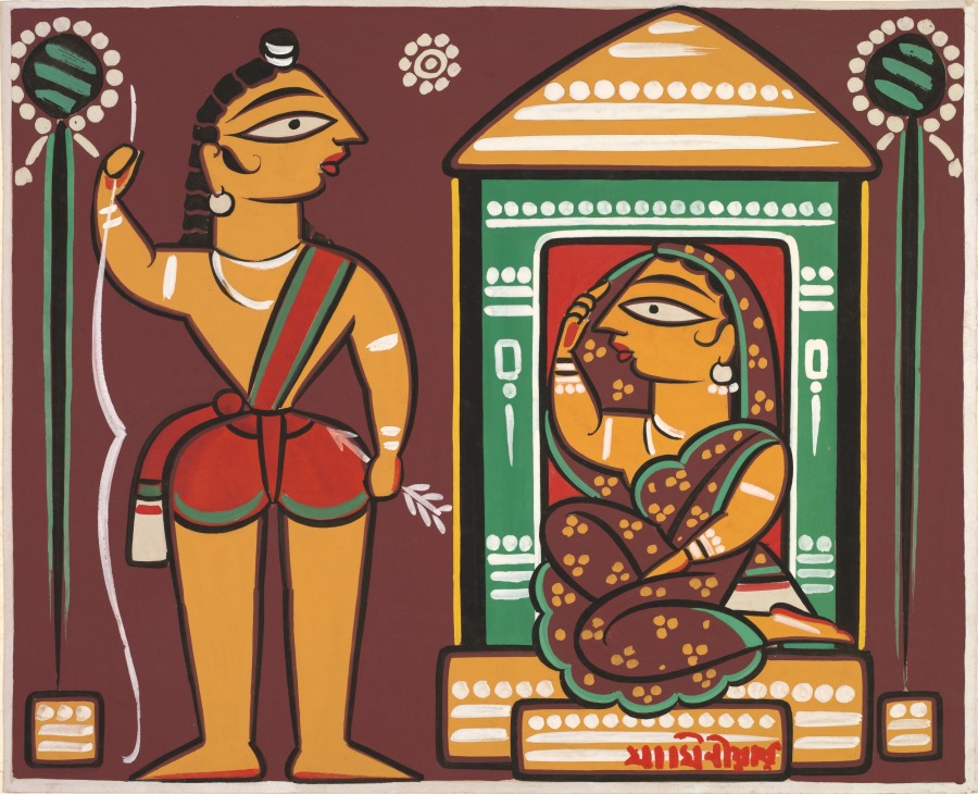 Scene with Male and Female, Jamini Roy, c. 1960