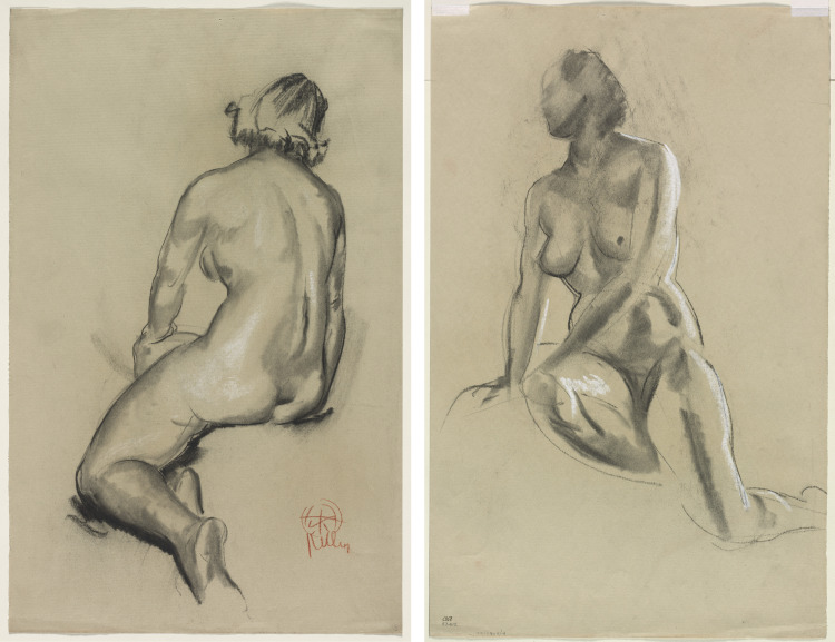 Nude Woman Seated, Seen from the Back (recto); Nude Woman Seated (verso)