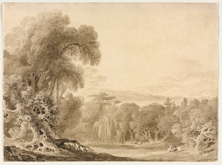 Figures Seated by a Lake in a Wooded Landscape