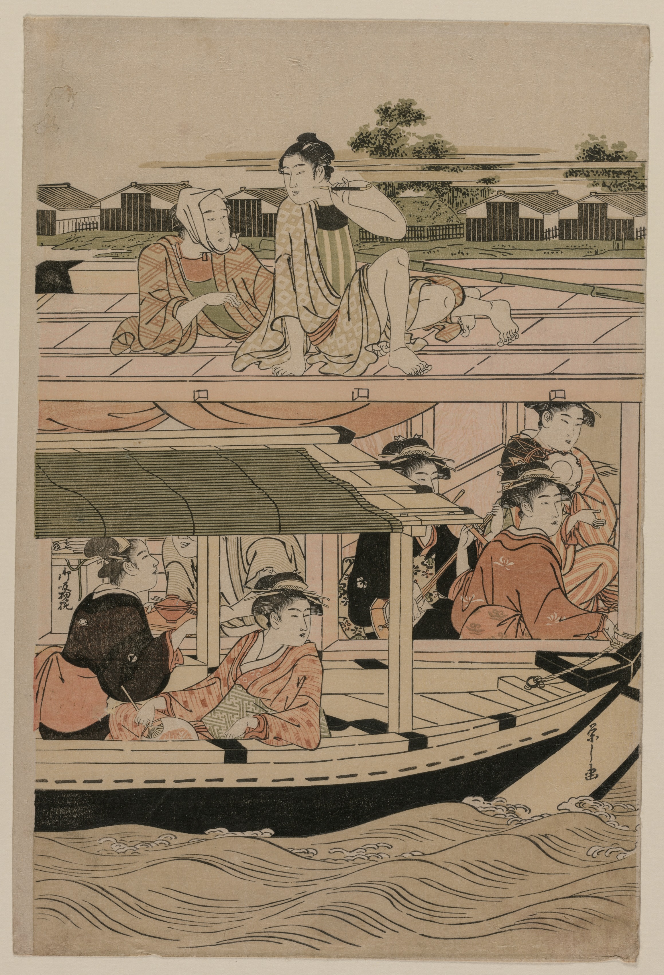 Print from Pleasure Boats on the Sumida River beneath Shin-Ōhashi Bridge
