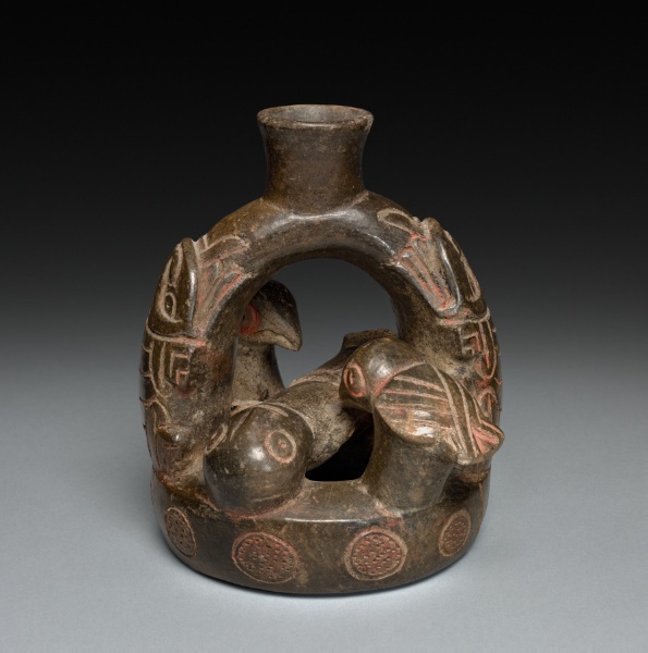Vessel with Reclining Figure and Birds