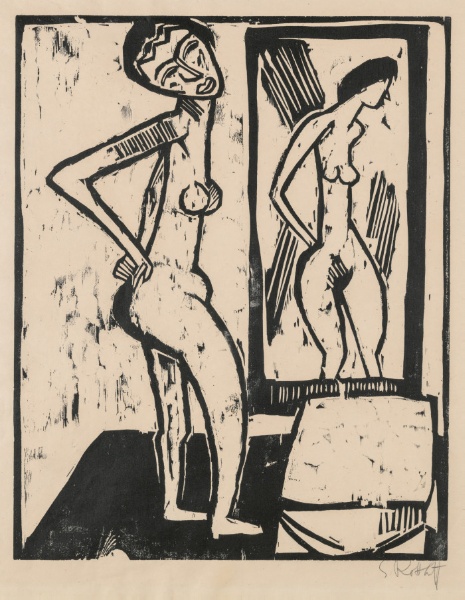 Nude Woman with Mirror (Mädchen vor dem Spiegel)