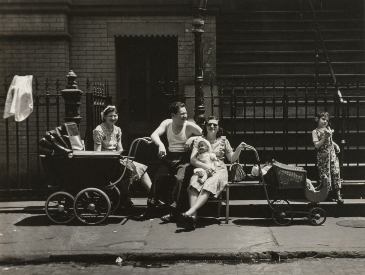 Family in Front of Synagogue, Pitt St., Lower East Side, NY