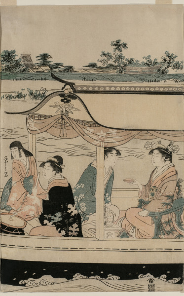 Women in a Pleasure Boat on the Sumida River