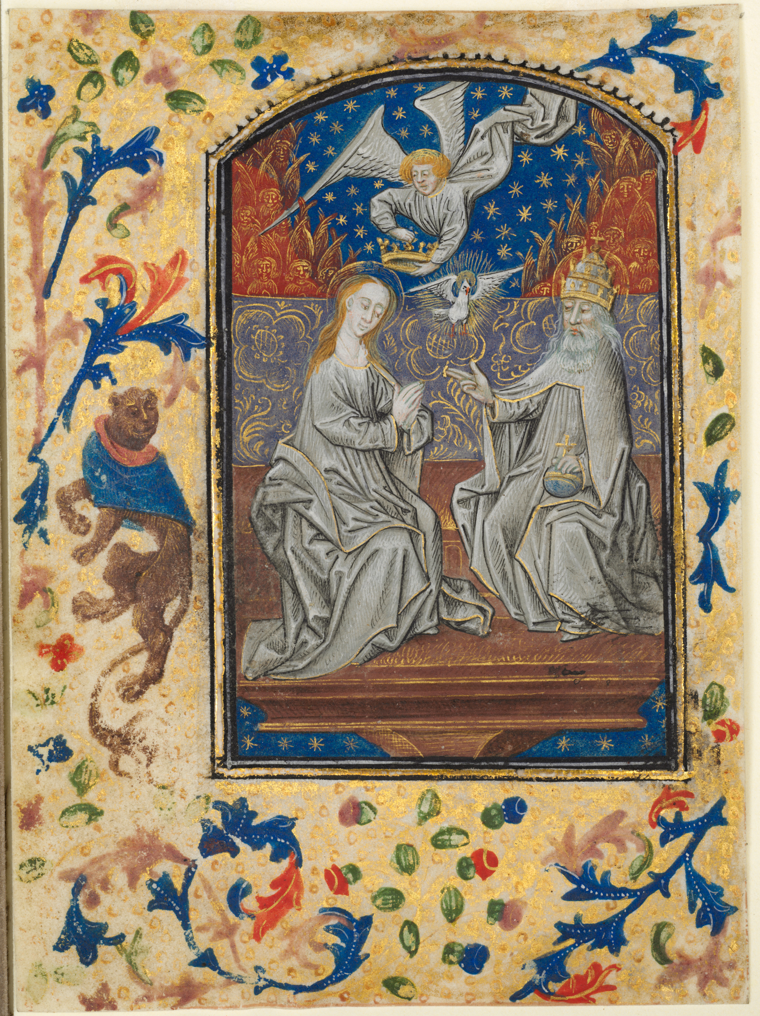 Leaf from a Book of Hours: Coronation of the Virgin