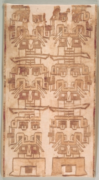 Two Textile Fragment with Fanged Heads