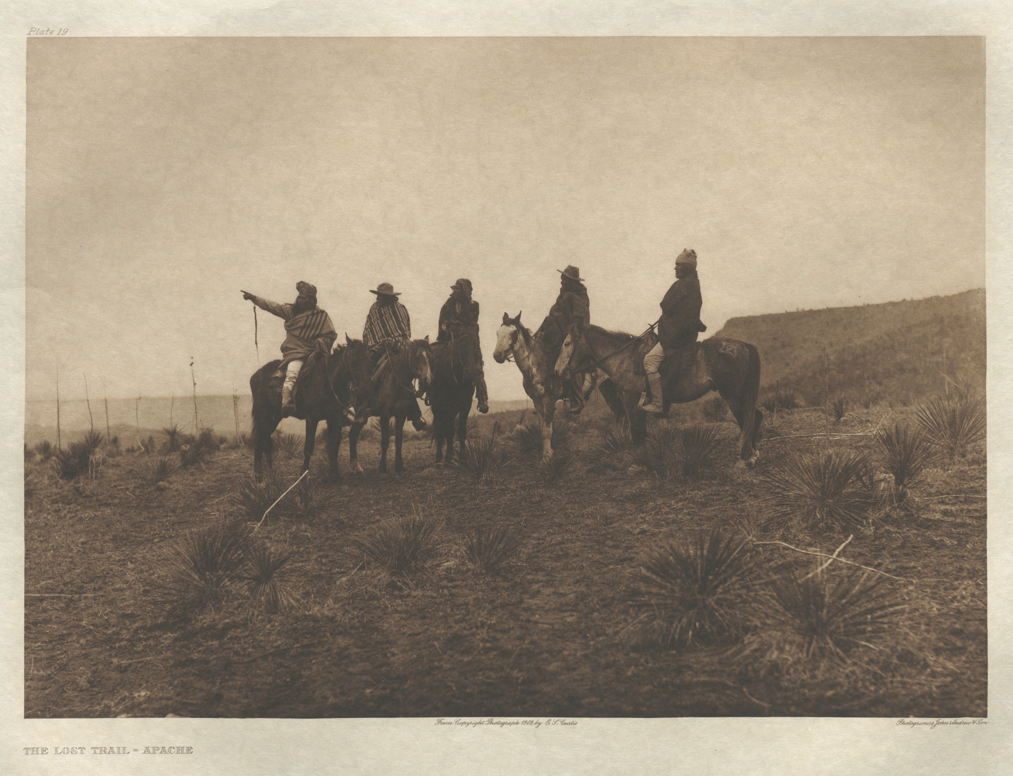 Portfolio I, Plate 19: The Lost Trail-Apache