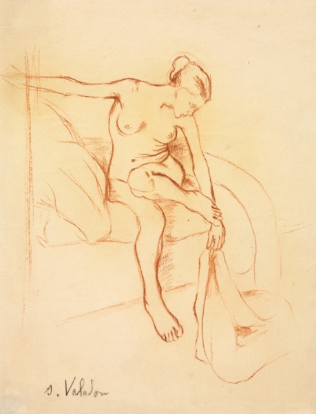 Nude Woman Seated on a Bed